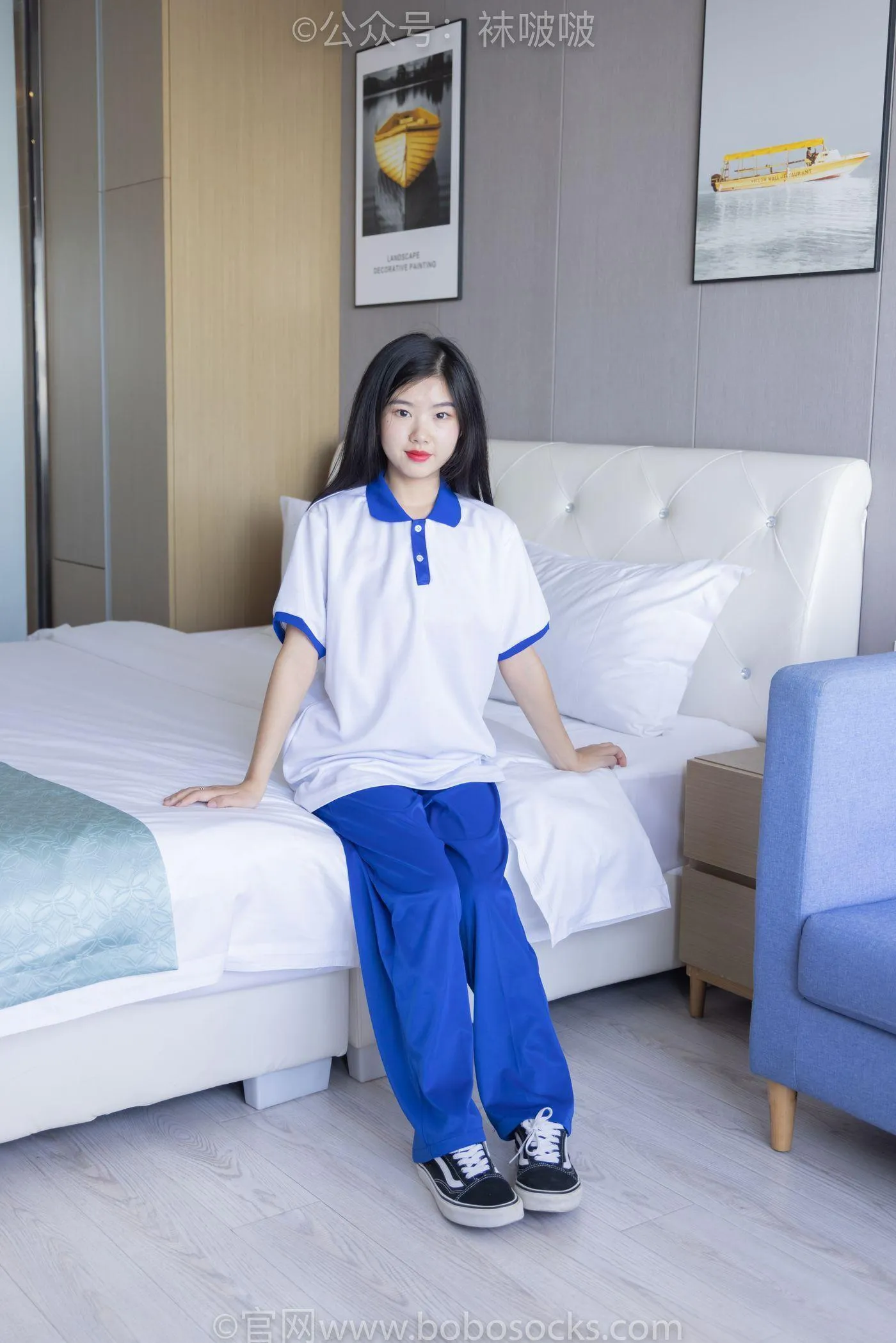 [BoBoSocks袜啵啵]NO.039 小奶熊-校服、vans帆布鞋、短白棉袜、裸足 [154P]插图5